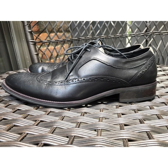 Aldo men oxford lace up dress shoes wing tip leather black 8 eu 41 main image 3